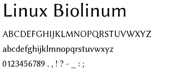 Linux Biolinum font